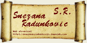 Snežana Radunković vizit kartica